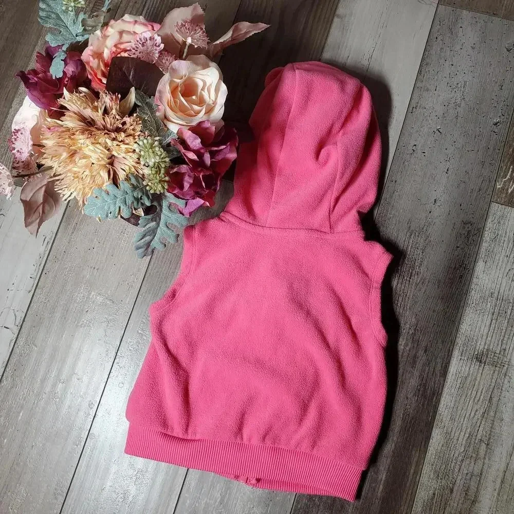 Carter's Pink Hooded Baby Toddler Girl Fleece Vest Size 18m